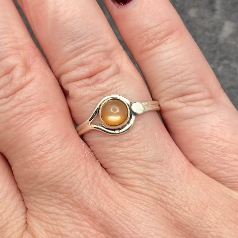 Round Double Band Gemstone Rings