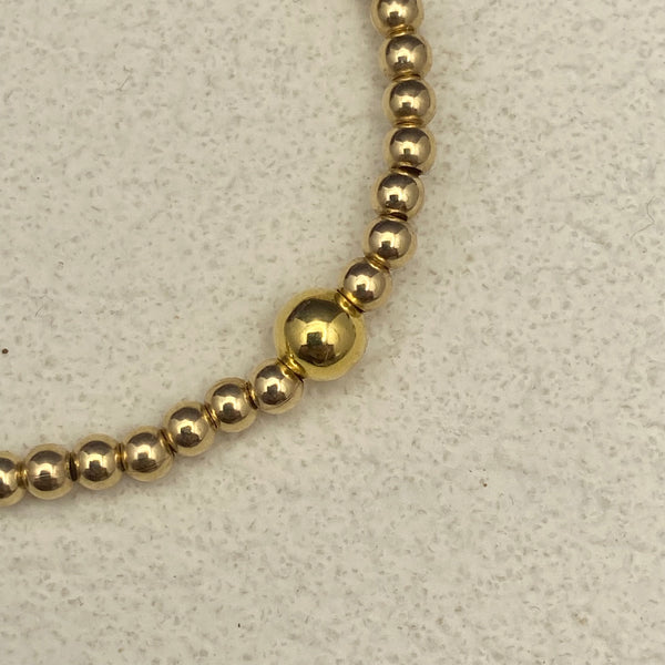 Gold-Filled 3mm Beaded Bracelet with Accent Bead