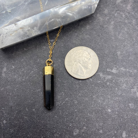 Tiger's Eye Gold Point Necklace