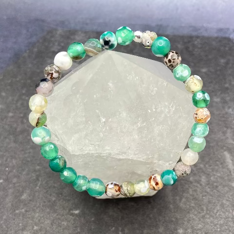 Multi-Colored Agate Crystal Stretch Bracelet