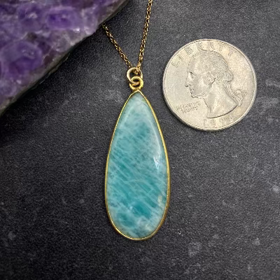 Amazonite Pear Necklace