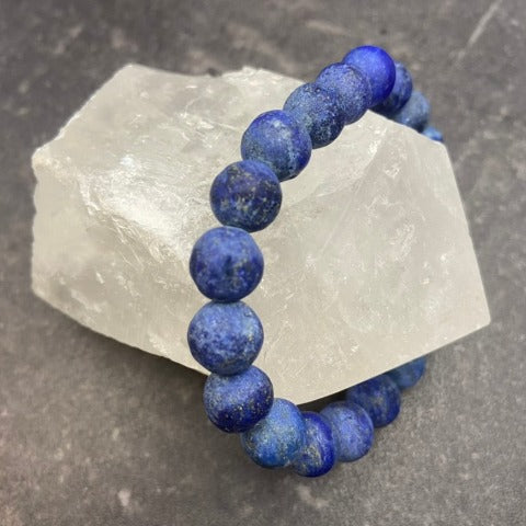 Matte Lapis Lazuli Crystal Stretch Bracelet