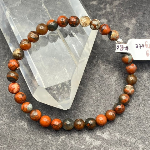 Poppy Agate Crystal Stretch Bracelet