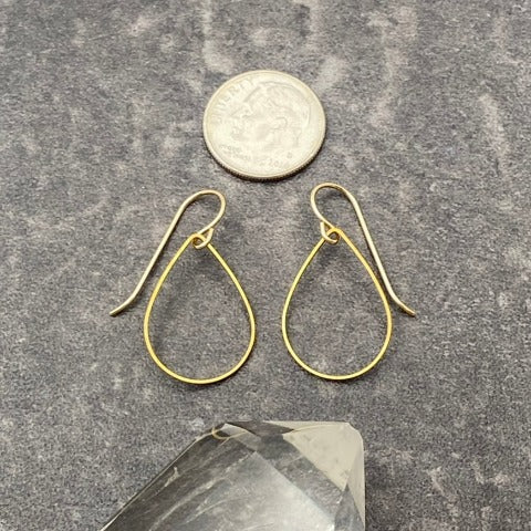 Brass Teardrop Cut-Out Earrings