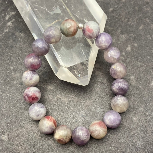 Purple Tourmaline Crystal Stretch Bracelet