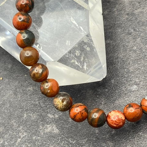 Poppy Agate Crystal Stretch Bracelet