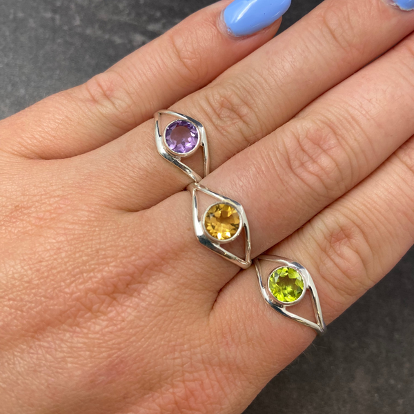 Amethyst Split Band Ring
