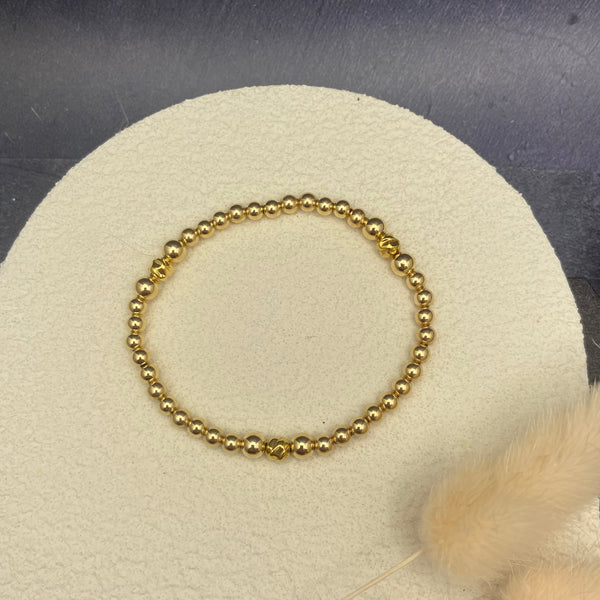 Gold-Filled 4mm Beaded Bracelet with 5mm Accent Beads