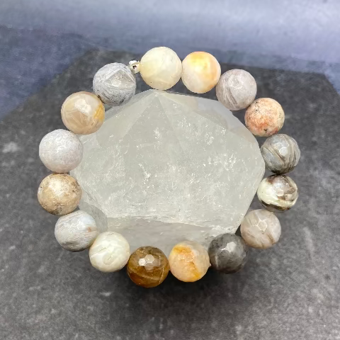 Bamboo Agate Stretch Bracelet