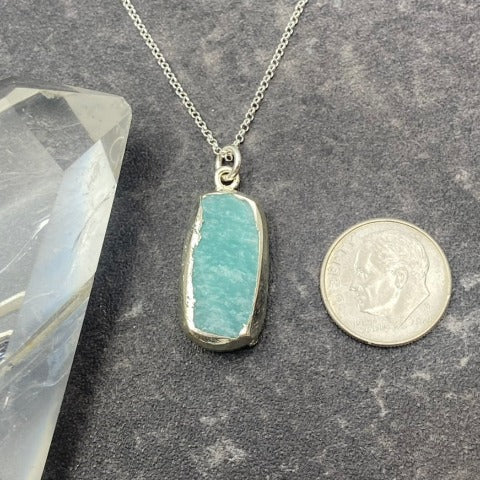 Silver Leaf Amazonite Necklace