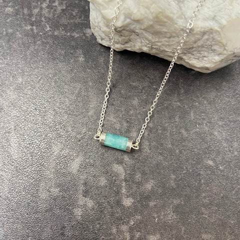 Amazonite Cylinder Necklace