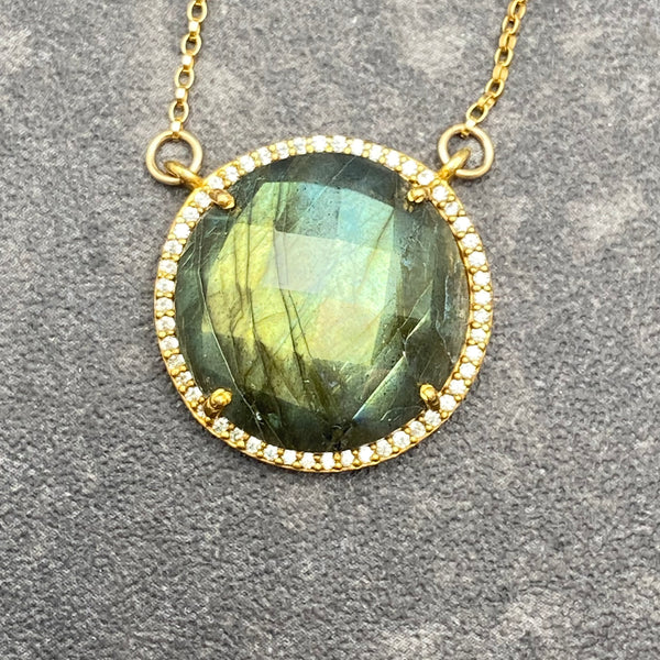 Labradorite Circle Necklace