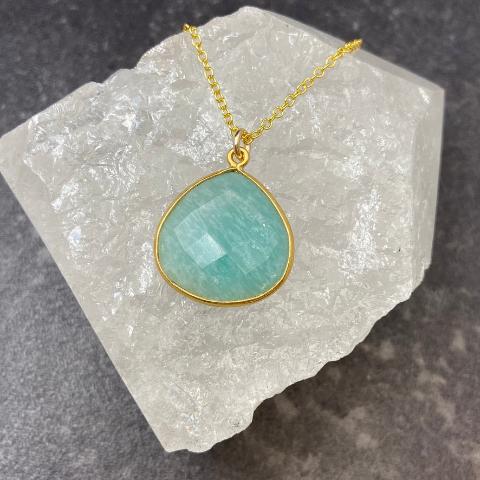 Amazonite Teardrop Necklace