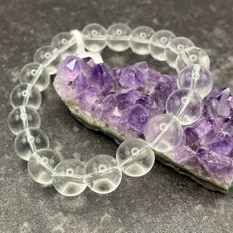 Clear Crystal Quartz Stretch Bracelet
