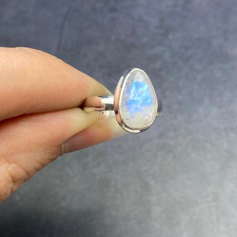 Rainbow Moonstone Ring