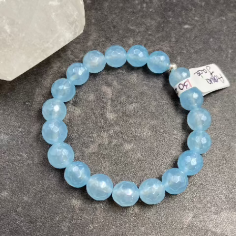 Aqua Jade Crystal Stretch Bracelet