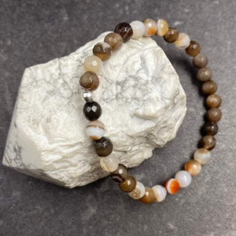 Brown Agate Crystal Bracelet