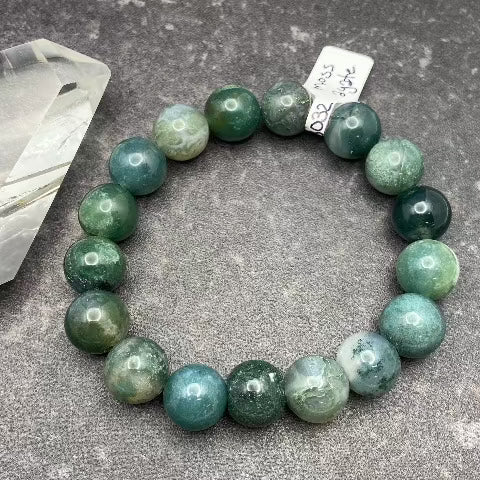 Moss Agate Crystal Stretch Bracelet