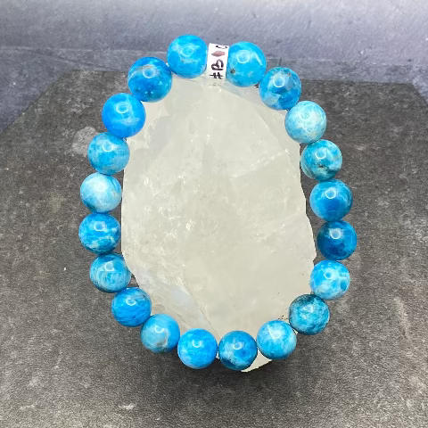 Blue Apatite Crystal Stretch Bracelet