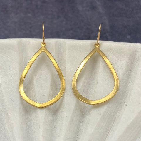 Teardrop Brass Earrings