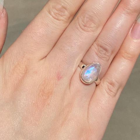 Rainbow Moonstone Ring