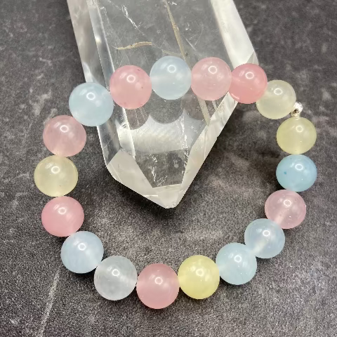 Morganite Crystal Stretch Bracelet