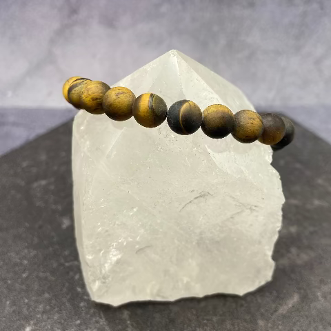 Matte Tigers Eye Crystal Stretch Bracelet