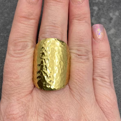 Brass Hammered Ring