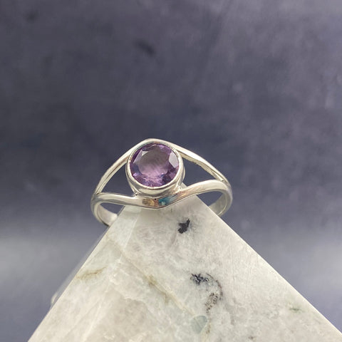Amethyst Split Band Ring