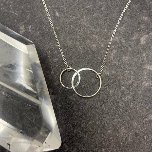 Sterling Silver Interlocking Rings Necklace - 2, 3, 4, or 5 links
