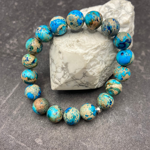 Blue Sea Sediment Jasper Crystal Bracelet
