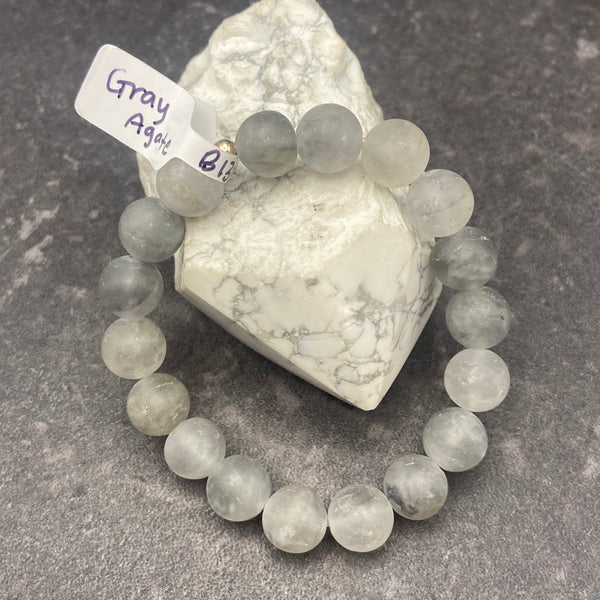 Gray Agate Crystal Bracelet