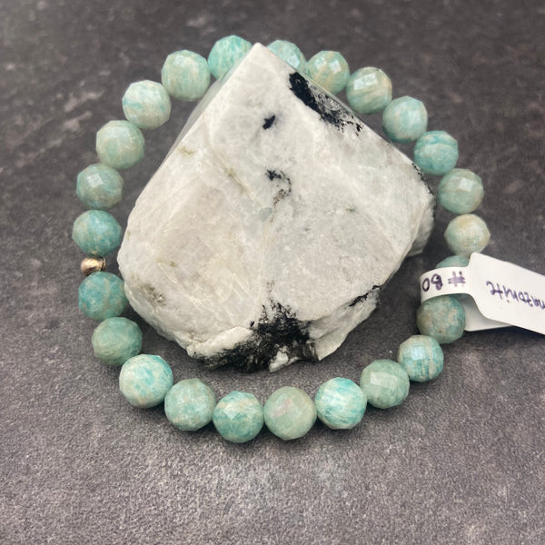 Amazonite Faceted Crystal Stretch Bracelet