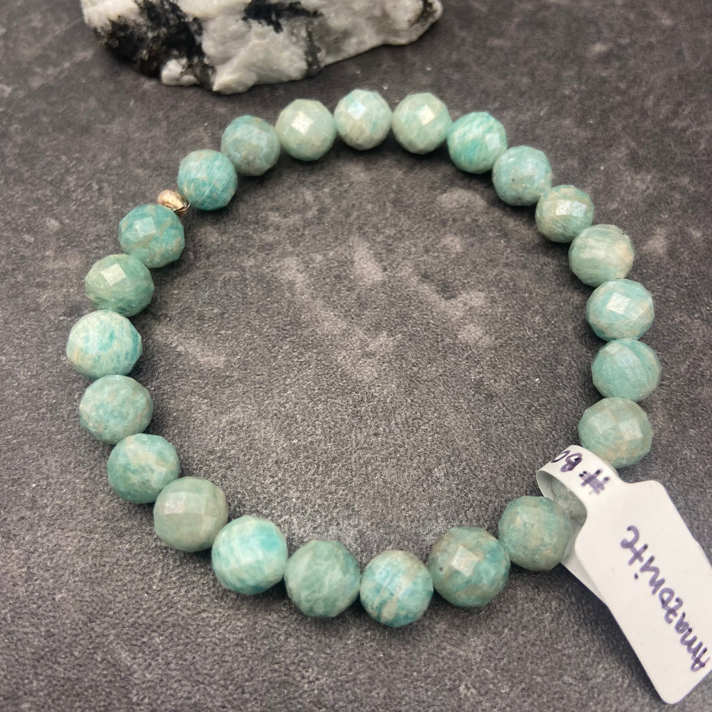 Amazonite Faceted Crystal Stretch Bracelet
