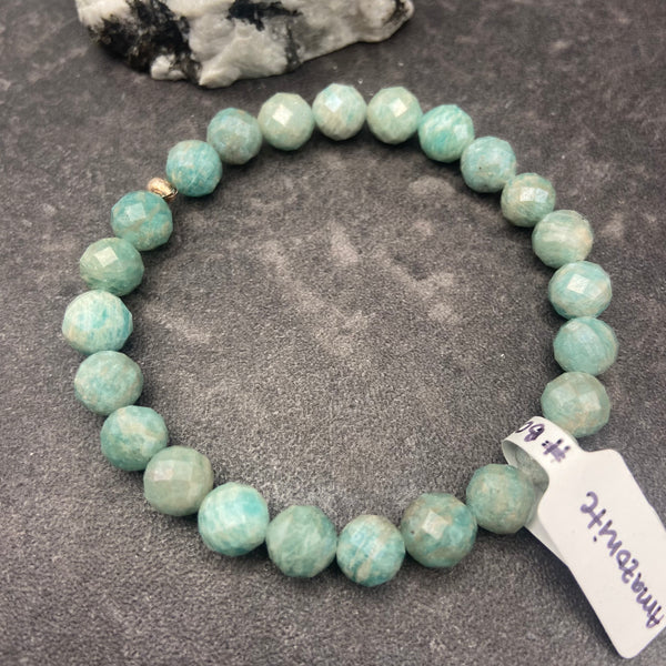 Amazonite Faceted Crystal Stretch Bracelet