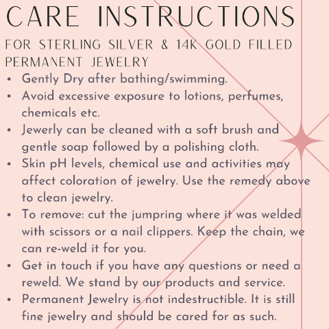 Permanent Jewelry Appointment DEPOSIT- see below for exact pricing