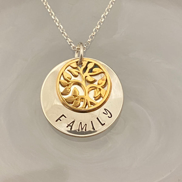 Domed Family Tree Necklace