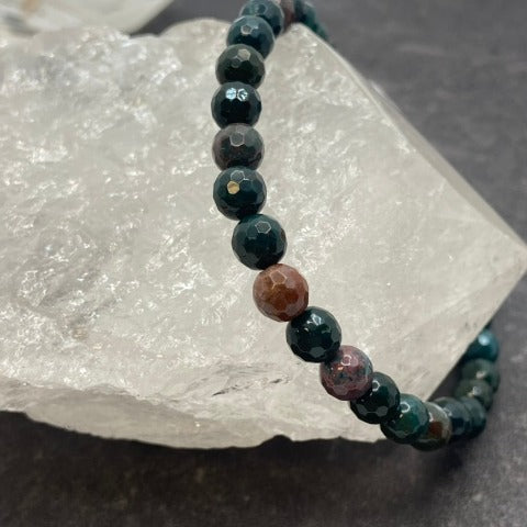 Bloodstone Crystal Stretch Bracelet