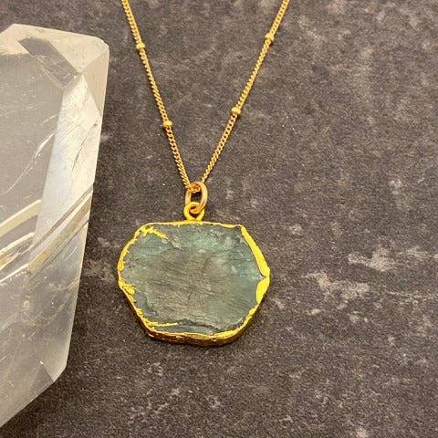 Gold Leaf Emerald Necklace