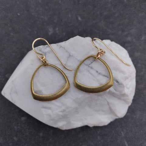 Brass triangle Cut-out Earrings