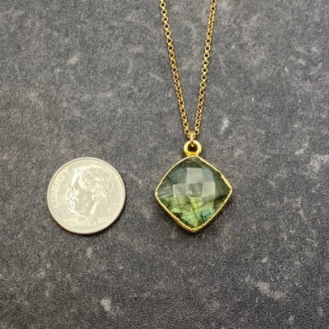 Labradorite Gold-Leafed Necklace