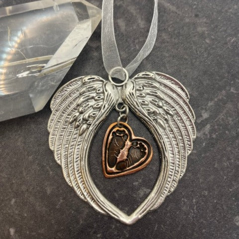 Angel Wing Ornament with Print Charm
