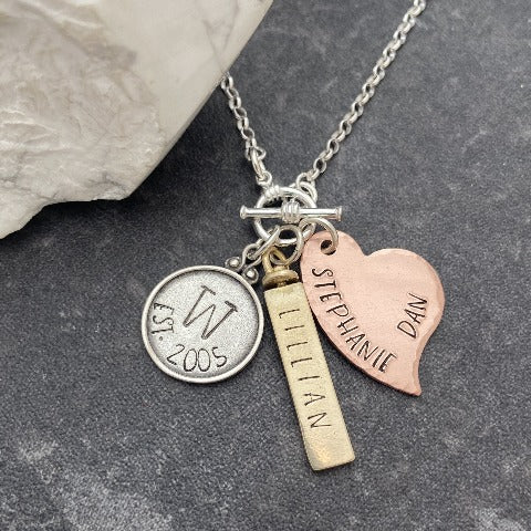 Whimsical Heart Family Necklace