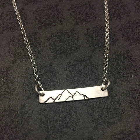 Mountain Sterling Bar Necklace