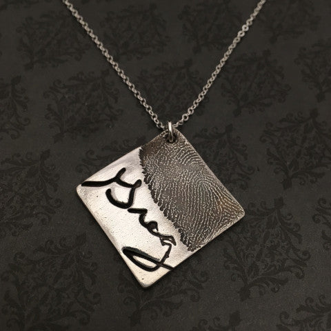 Diamond Fingerprint Necklace - Up to 5 Prints - BESTSELLER!*
