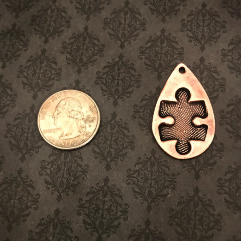 Teardrop Puzzle Piece - Fingerprint Necklace