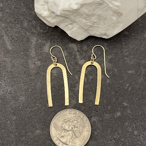 Brass Horseshoe Earrings