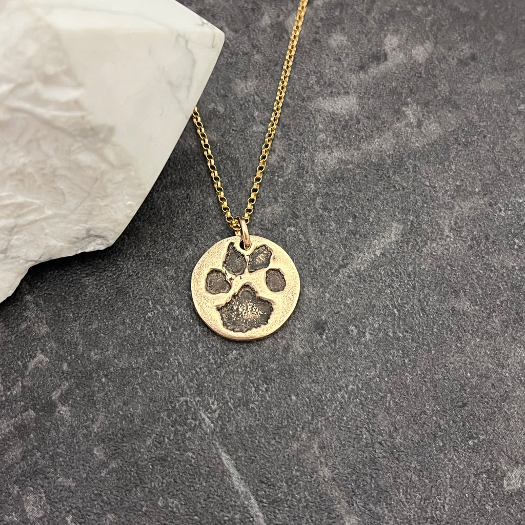 Dainty Pet Paw Print or Nose Print Necklace - Main Image