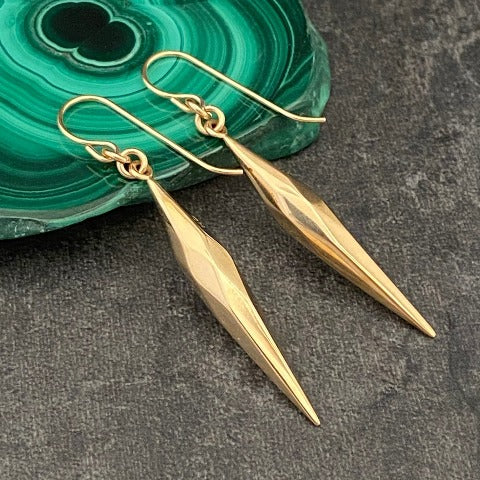 Faceted Gold Drop Earrings
