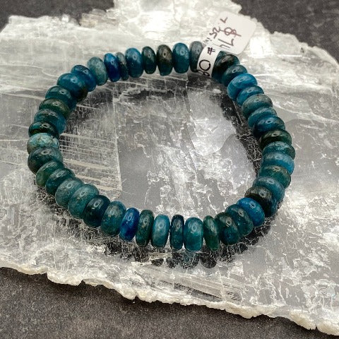 Blue Apatite Rondelle Stretch Bracelet